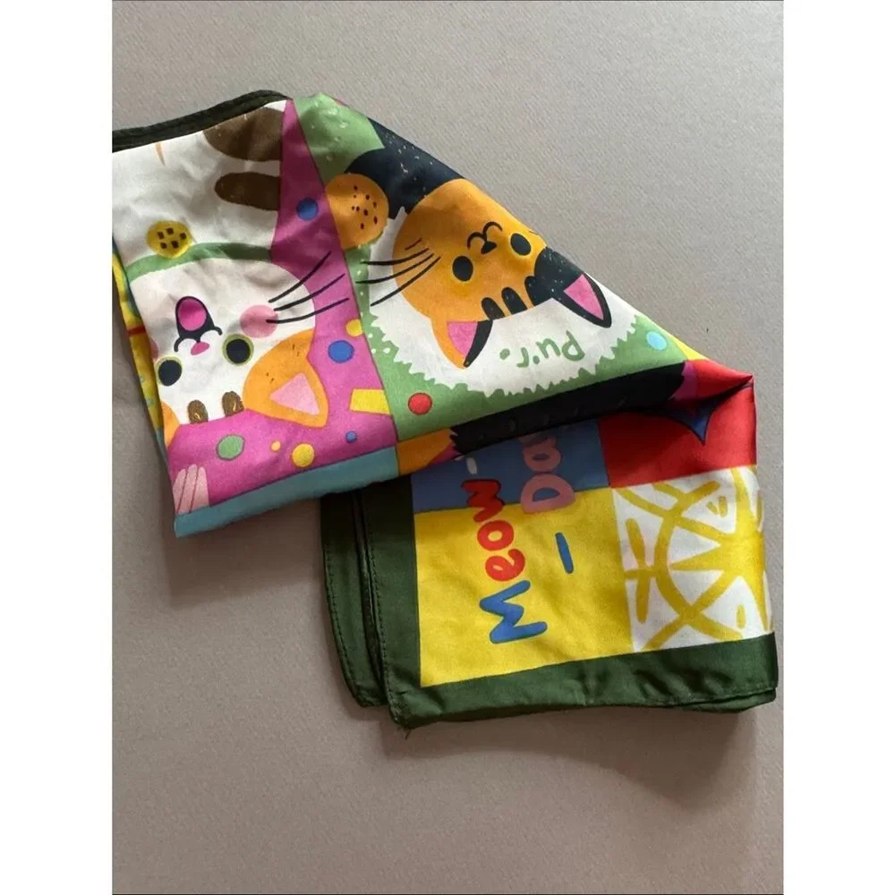 Colorful Cat Print Scarf M798